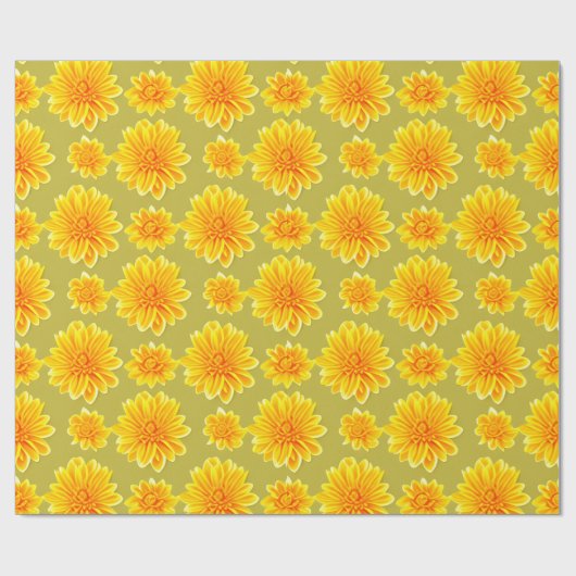 Bloempatroon Chrysanthemum bloemen Cadeaupapier (Vlak)