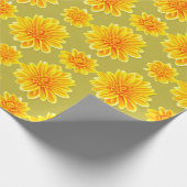 Bloempatroon Chrysanthemum bloemen Cadeaupapier (Hoek)