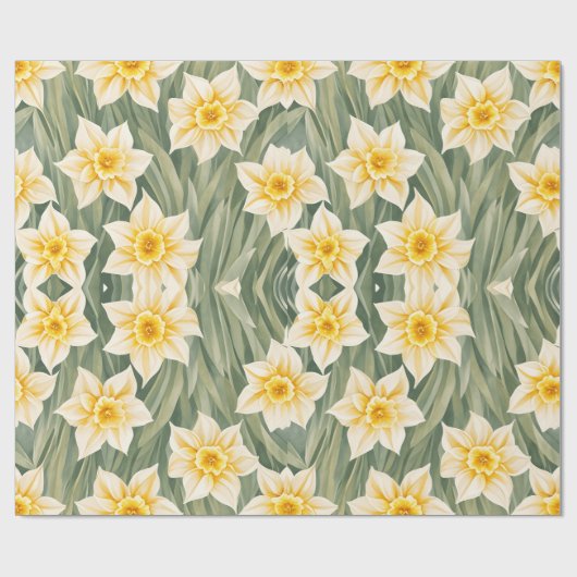 Bloempatroon Daffodil bloemen Cadeaupapier (Vlak)