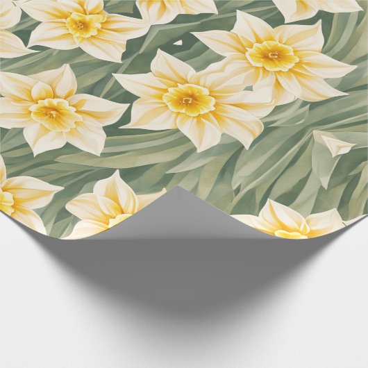 Bloempatroon Daffodil bloemen Cadeaupapier (Hoek)