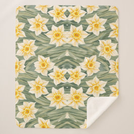 Bloempatroon Daffodil bloemen Sherpa Deken
