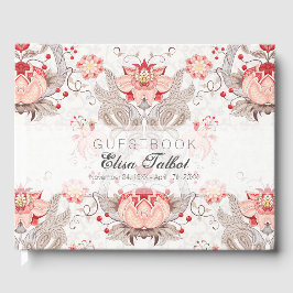  Bloempatroon Damask Begrafenis Gastboek Gastenboek