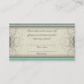 Bloempatroon Damask Elegant Referral Kaarten (Achterkant)