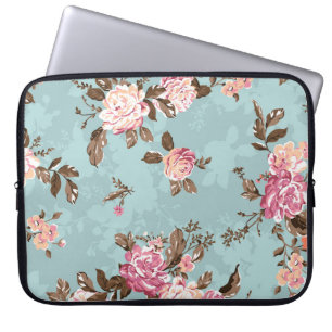bloempatroon design textiel illustratie, achterzij laptop sleeve