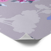 bloempatroon design textiel illustratie, bac poster (Hoek)