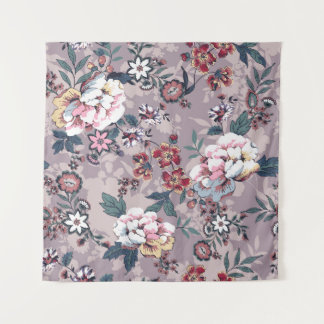 bloempatroon design textiel illustratie, desi wandkleed