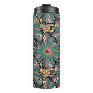 bloempatroon. Doodle-stijl, lentenbloem Thermosbeker