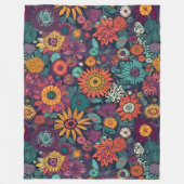 Bloempatroon, een boeket van kleurrijke bloemen, fleece deken (Voorkant)