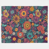 Bloempatroon, een boeket van kleurrijke bloemen, fleece deken (Voorkant (Horizontaal))