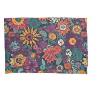 Bloempatroon, een boeket van kleurrijke bloemen, kussensloop