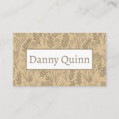 Bloempatroon Elegante Botanische Aarde Tan Bruin Visitekaartje (Voorkant)