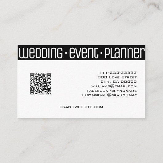 Bloempatroon Elegante Zwart Wit Chic Bloemen Visitekaartje (Achterkant)