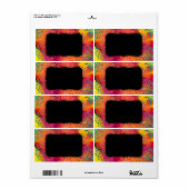 Bloempatroon en Waterverf Abstract schilderij Etiket (Full Sheet)