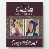 Bloempatroon Gefeliciteerd Afstuderen 2 Foto Fotoplaat (Voorkant)