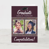 Bloempatroon Gefeliciteerd Afstuderen 2 Foto Kaart (Voorkant)