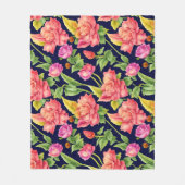 Bloempatroon gember bloemen fleece deken (Voorkant)