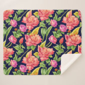 Bloempatroon gember bloemen sherpa deken (Voorkant (horizontaal))