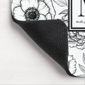 Bloempatroon gepersonaliseerd vrouwelijk monogram muismat (Hoek)