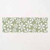 Bloempatroon Girly Sage Groene Botanische Bloem Yogamat (Voorkant (horizontaal))