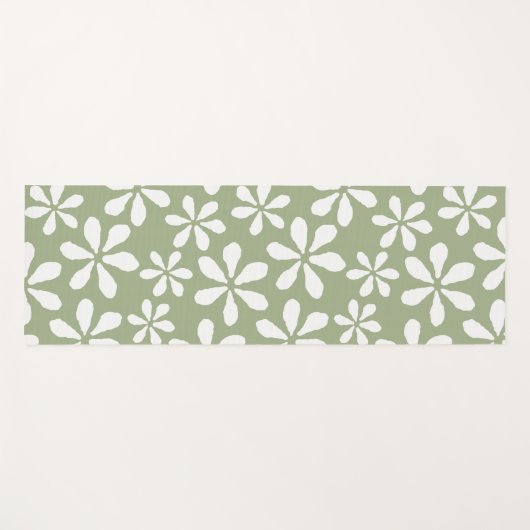 Bloempatroon Girly Sage Groene Botanische Bloem Yogamat (Voorkant (horizontaal))