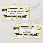 Bloempatroon glinsterende vlinders | Stripes Visitekaartje (Voorkant / Achterkant)