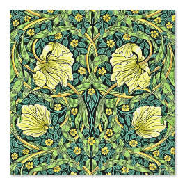 Bloempatroon Gouden Tulp Pimpernel en gebladerte Behang