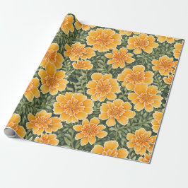 Bloempatroon goudsbloem bloemen cadeaupapier