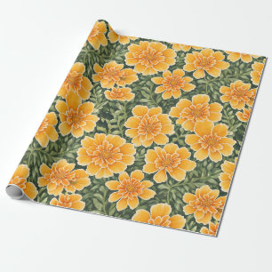 Bloempatroon goudsbloem bloemen cadeaupapier
