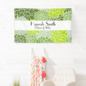 Bloempatroon, groene Dahlia, Afstuderen Spandoek (Insitu)