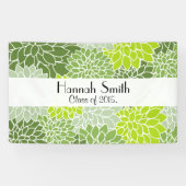 Bloempatroon, groene Dahlia, Afstuderen Spandoek (Horizontaal)