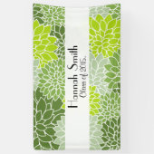 Bloempatroon, groene Dahlia, Afstuderen Spandoek (Verticaal)