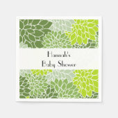 Bloempatroon, groene Dahlia, Baby shower Servet (Voorkant)