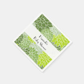 Bloempatroon, groene Dahlia, Baby shower Servet (Hoek)