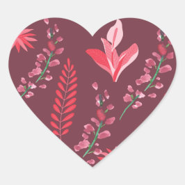 Bloempatroon. Hart Sticker