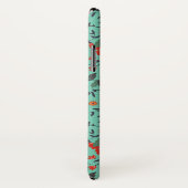 Bloempatroon in Blauwgroen en Sinaasappel en Rood Case-Mate iPhone Case (Achterkant / rechts)