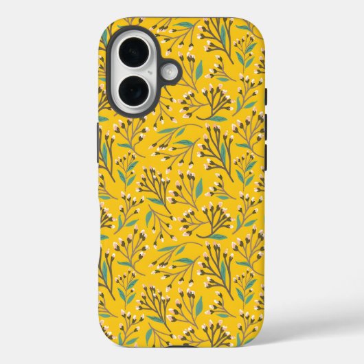 Bloempatroon in delicate takken en knoppen Case-Mate iPhone case (Achterkant)