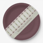 Bloempatroon in gedempte kleuren papieren bordje (Voorkant)