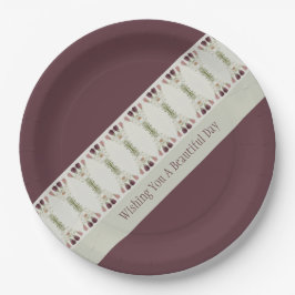 Bloempatroon in gedempte kleuren papieren bordje