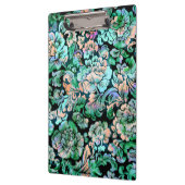 Bloempatroon in groen en perzik klembord (Links)