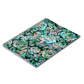 Bloempatroon in groen en perzik notitieboek (Linkerzijde)