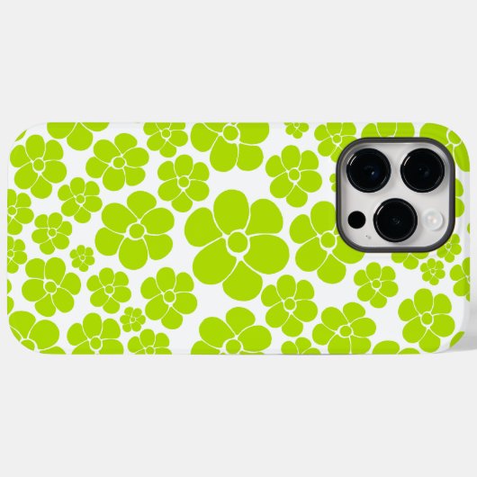 Bloempatroon in Lime Groen en Wit Case-Mate iPhone Case (Achterkant (horizontaal))