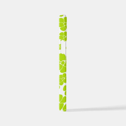 Bloempatroon in Lime Groen en Wit iPhone Hoesje (Rechterkant)