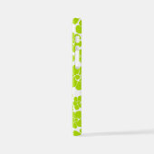 Bloempatroon in Lime Groen en Wit iPhone Hoesje (Linkerkant)