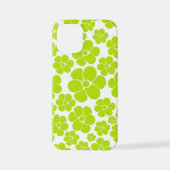 Bloempatroon in Lime Groen en Wit iPhone Hoesje (Achterkant)