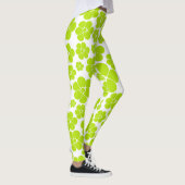 Bloempatroon in Lime Groen en Wit Leggings (Rechts)