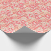 Bloempatroon in modieuze perzikkleuren cadeaupapier (Hoek)