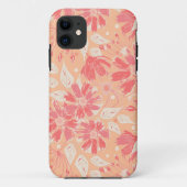 Bloempatroon in modieuze perzikkleuren Case-Mate iPhone case (Achterkant)