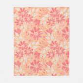 Bloempatroon in modieuze perzikkleuren fleece deken (Voorkant)