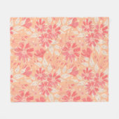 Bloempatroon in modieuze perzikkleuren fleece deken (Voorkant (Horizontaal))