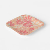 Bloempatroon in modieuze perzikkleuren papieren bordje (Gebogen)